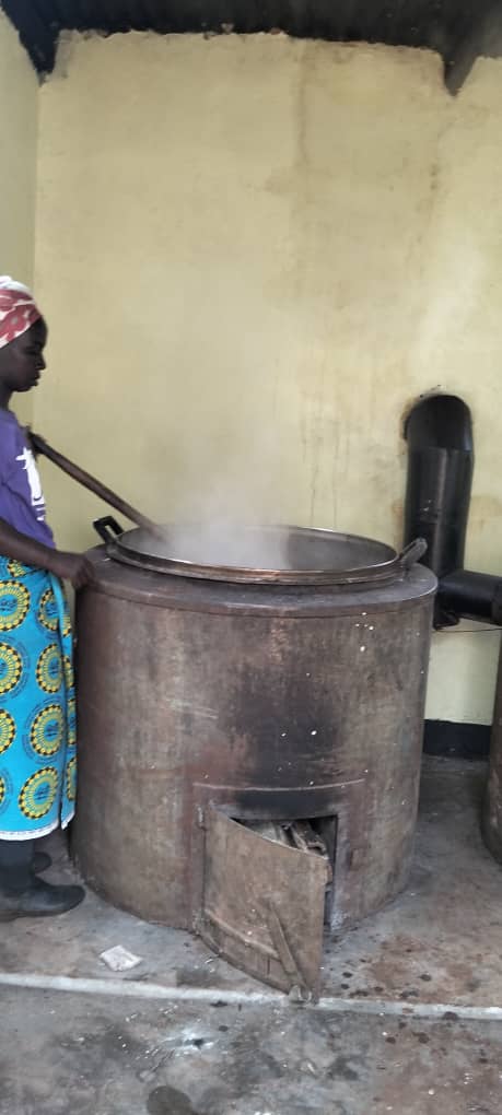 Pot cooking over fire